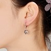 Guili Sterling Silver Rose Gold Plated Square Dangle Earrings with Coffee Cubic Zirconia, a Luxurious and Stylish Piece for Modern Elegance - 3 of 4