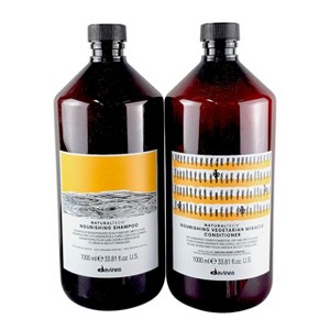 Davines NaturalTech Nourishing Shampoo - 33.8 oz & Nourishing Vegetarian Miracle Conditioner - (33.8 oz) DUO SET KIT - Nourishment in a liter - 1 of 4