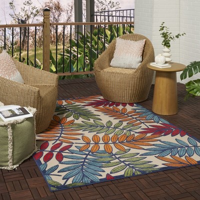Energetic Floral Multicolor Synthetic 6' x 9' Reversible Area Rug
