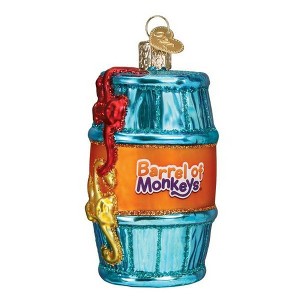 Old World Christmas Blown Glass Ornament for Christmas Tree, Hasbro Barrel of Monkeys - 1 of 4