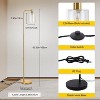Industrial Floor Lamp with Glass Shade, Tall Standing Lamp with LED Bulbs & Adjustable Color Temperature for Living Room, Bedroom, Office - 3 of 4