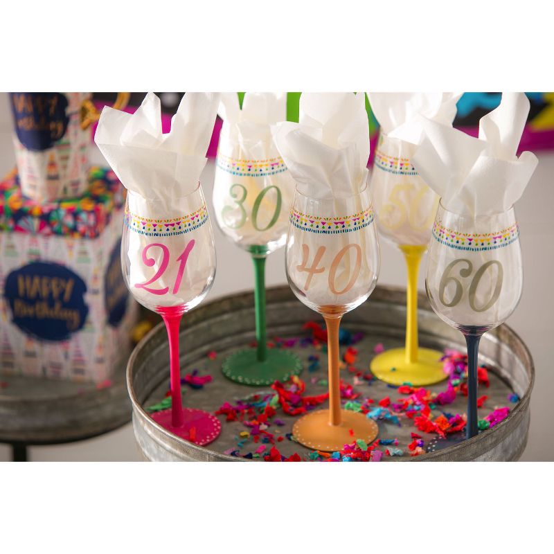 Evergreen Beautiful 50th Birthday Color Changing Wine Glass - 3 x 3 x 10 Inches, 4 of 7