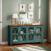 CAVINAS European Antique Style Sideboard Cabinet with 4 Transparent Glass Doors,Accent Cabinet with Storage for Kitchen,Dining Room - 2 of 4