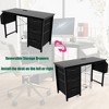 Gulches 47inch Office Desk Black with Power Outlet 3 Drawers Side Pocket Reversible Adjustable Foot Pads Easy to Assemble - 4 of 4