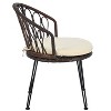 Anybear 2PC Rattan Chairs with Glass Round Table Leisure Set for Patio Balcony Courtyard - 4 of 4