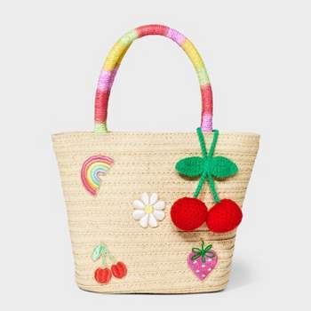 Toddler Girls' Woven Patchwork Tote Bag - Cat & Jack™ Off-White
