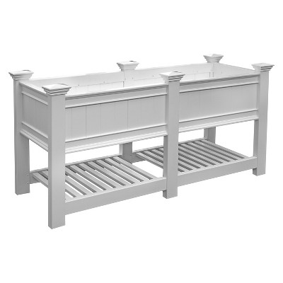 Cambridge Rectangular Planter And Ext Kit - White - Vita