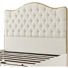 ORRD  Queen Upholstered Bed Frame with Tufted Curved Headboard, Modern Fabric Platform Bed for Bedroom,Beige - 2 of 4