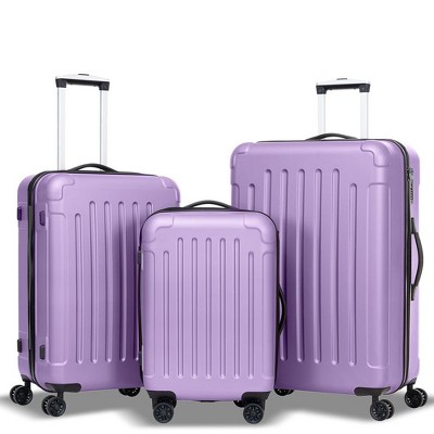 Suitcase Set 3 Piece for Women ,Hardshell Suitcase Set with Wheels Carry On Checked Luggage Vintage Travel Luggage set Lavender Purple