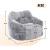 SKRAN Bean Bag Sofa Chair, Lazy Sofa Comfy Chairs, With Armrests Stuffed High-Density Foam For Adults in Living Room, Bedroom Reading - 3 of 4