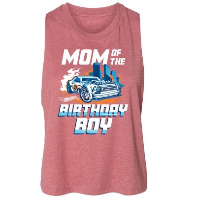 Women's - Hot Wheels - Mom Of Birthday Boy Graphic Racerback Tank