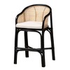 bali & pari Miranda Two-Tone Rattan Counter Height Barstool White/Natural Brown/Black: Polyester Upholstery, No Assembly Required - 2 of 4