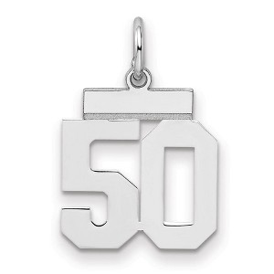 Black Bow Jewelry Sterling Silver, Athletic Collection, Small Polished Number 50 Pendant - 1 of 3