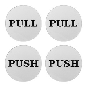 Unique Bargains Acrylic Self-Adhesive Decor Office Business Push Pull Door Sign 2 Pairs - 1 of 4