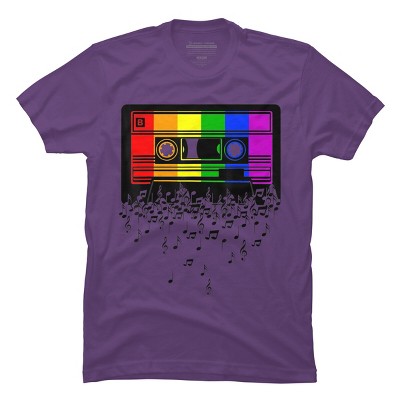 Adult Design By Humans Pride Rainbow Flag Music Note Cassette By Avocato T-Shirt