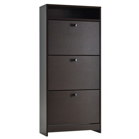 Homcom Shoe Storage Cabinet With 2 Flip Drawers And Open Compartment,  Adjustable Shelves For Entryway Or Hallway : Target