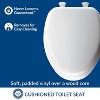 Attop Padded Toilet Seat, Cushioned Soft Vinyl over Wood Core Seat, Secure Hinges, Easy Clean, Elongated, White - 3 of 4