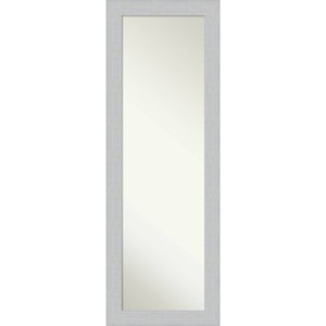 18" x 52" Non-Beveled Shiplap White Wood on The Door Mirror - Amanti Art: Modern Rectangular, Wall or Door Mounted - 1 of 4