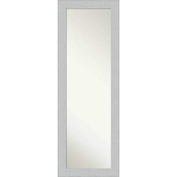 18" x 52" Non-Beveled Shiplap White Wood on The Door Mirror - Amanti Art