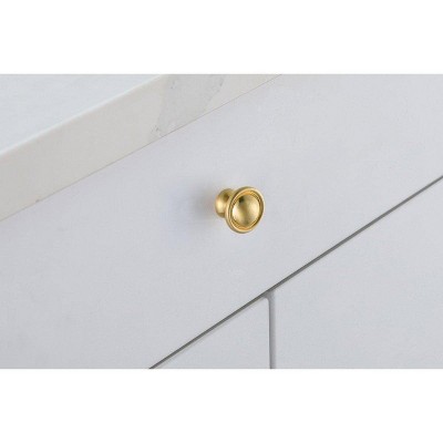 Brushed Gold Modern Round Mushroom Knob Set