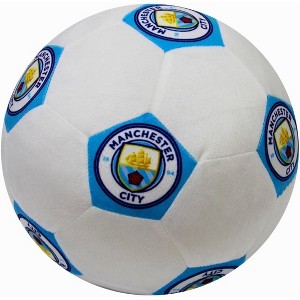 Manchester City FC Official Ball Shaped Football Design Blue Cushion - 1 of 4