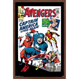Trends International Marvel Comics - Avengers - Captain America - Comic Cover #4 Framed Wall Poster Prints - 1 of 4