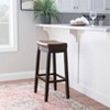 Padded Saddle Seat Barstool Hardwood - Linon - 2 of 4