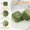 Unique Bargains Velvet Octagon Wedding Proposal Engagement 2 Slot Jewelry Storage Ring Box - 3 of 4
