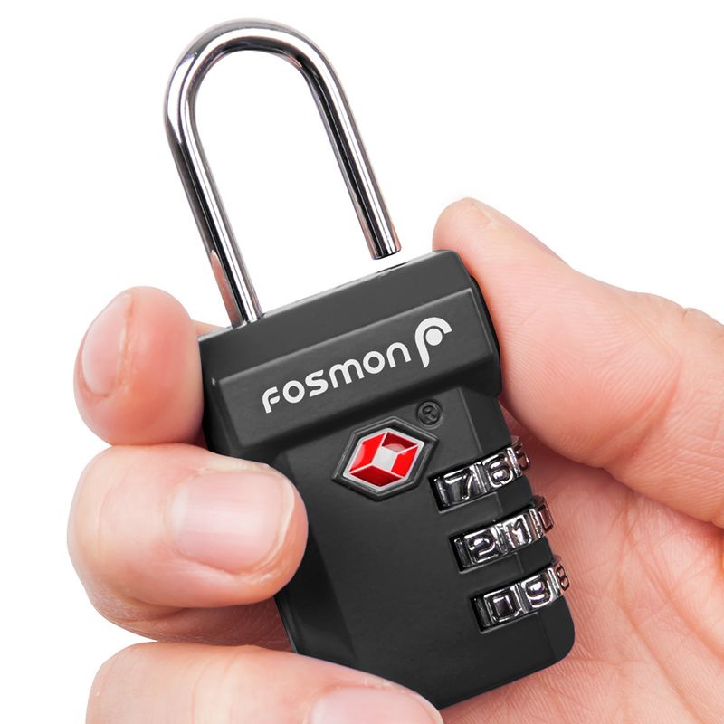 Fosmon TSA Accepted Luggage Lock with 3-Digit Combination, Unlock Button and Open Alert Indicator, 2 of 8