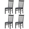 HOMCOM Wooden Dining Chairs Set, Farmhouse Upholstered Kitchen Chairs with Rubber Wood Frame for Living Room, Dining Room - 4 of 4