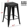 Yaheetech 24" Set of 4 Metal Counter Height Backless Stackable Bar Stools Indoor/Outdoor - 3 of 4