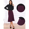 INSPIRE CHIC Women's High Waisted Flared Skirts for 1950s Solid Color Business Fishtail Midi Skirt - 2 of 4