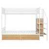 TiramisuBest Twin Over Full Metal Bunk Bed with Drawer and Lateral Storage Ladder and Wardrobe - 3 of 4