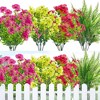 24 PCS Artificial Eucalyptus Violet Flowers with 6 PCS Fern Leaves,Real Touch Fake Flowers,UV Resistant Silk Flowers for Garden, Wedding, Home Decor - 2 of 4
