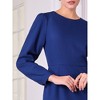 Hobemty Women's Wear to Work Round Neck Bracelet Sleeve Ruffle Front Pencil Dress - 4 of 4