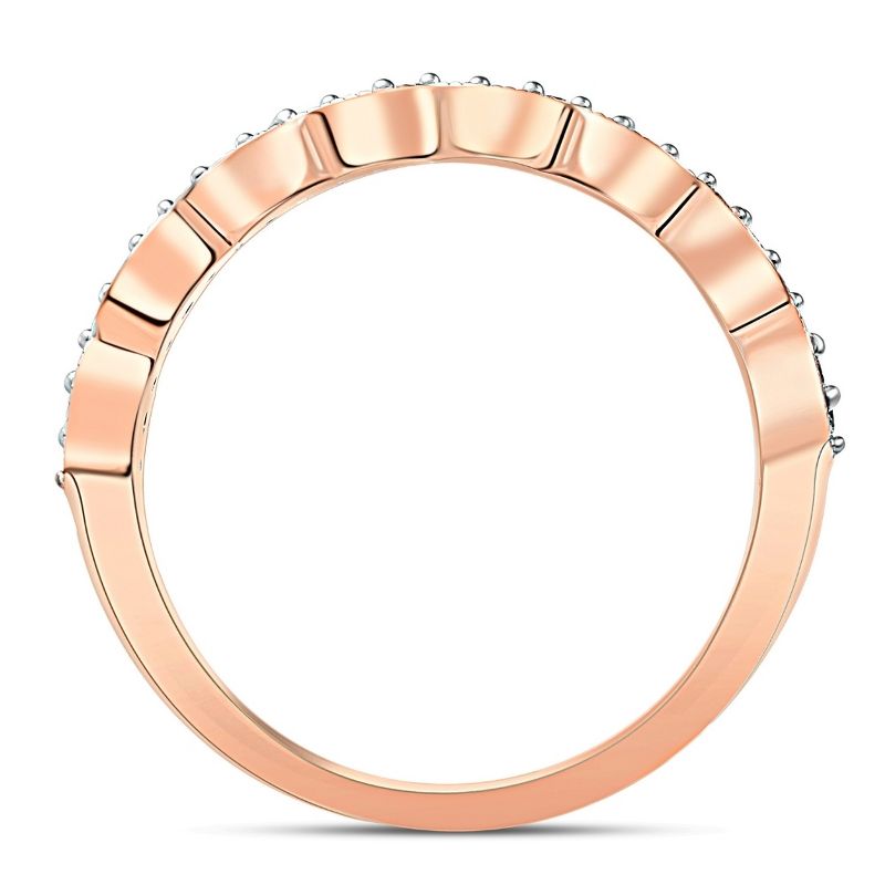 Pompeii3 1/5 cttw Diamond Stackable Womens Wedding Ring 14k Rose Gold, 2 of 6