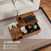 Syemin End Table, Wood Lift Top Coffee Table with Hidden Compartment and Storage Shelf for Living Room, Reception Room, Brown, 39.49"*19.69"*17.26" - 3 of 4