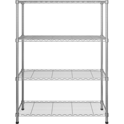 SEVOBAL Utility Storage Shelves Chrome Plated Iron Multi Layer Open Design for Home and Shop Organization, Silver, 35.9"*14.37"*5.51"