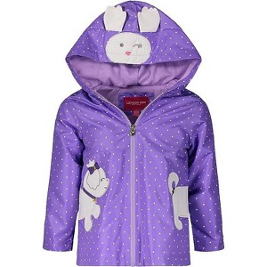 LONDON FOG Baby and Little Girls' Animal Jersey Lined Rainslicker Jacket - 1 of 4