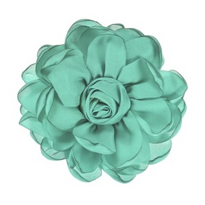 Unique Bargains Alloy Satin Fabric Big Rose Flower Dainty Brooches 1 Pc - 1 of 4