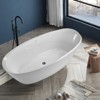 59 in.Acrylic Freestanding Bathtub Contemporary Soaking Tub Fiberglass Flatbottom Modern Stand Alone - 4 of 4