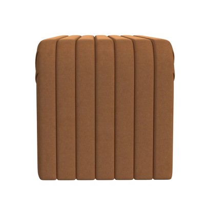 Rust Velvet Arch Channel Tufted Bedroom Bench