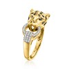 Ross-Simons 0.10 ct. t.w. Diamond Cheetah Ring in 18kt Gold Over Sterling - 3 of 4