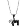 Steeltime 24" Men's two tone black ip & stainless steel dog pendant - 2 of 4