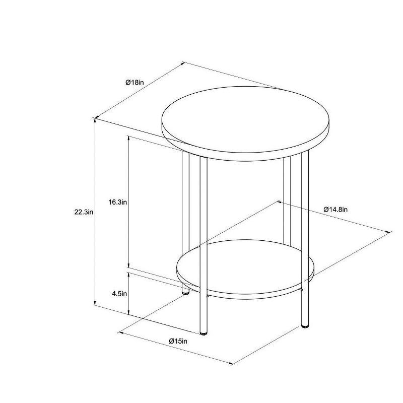 Wood and Metal Round End Table - Room Essentials™, 5 of 14