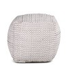 Hakim Square Handwoven Pouf Ivory - Steve Silver Co.: Wool & Cotton, No Assembly Required - 2 of 4