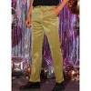 Lars Amadeus Men's Straight Leg Party Nightclub Glitter Metallic Dress Trousers - 2 of 4