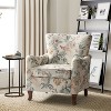 Vincent Wooden Upholstered Armchair with Fabric Pattern and Wingback Design for Bedroom| ARTFUL LIVING DESIGN - 2 of 4