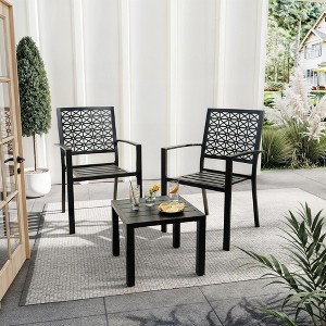 3-Piece Outdoor Bistro Set, Modern Patio Furniture Set with Chairs and Table for Lawn,Garden,Balcony - 1 of 4