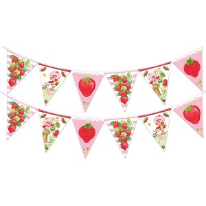 Treasures Gifted Strawberry Shortcake Pennant Banners - Pre-strung Triangle Pennant Banners - Strawberry Shortcake Birthday Party Decorations - 1 of 4